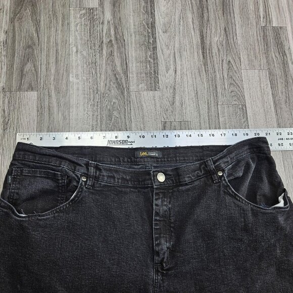 Lee Jeans Womens 22W Black Relaxed Fit Straight Leg Stretch Denim Plus Size - Picture 8 of 12